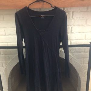 Black knit long sleeve dress